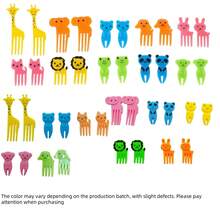 10/30/50pcs Animal & Fruit Shaped Plastic Mini Dessert Picks, Cartoon Animal Fruit Toppers, Bento Decor, Party Snack Decorations - Multicolor - View 11