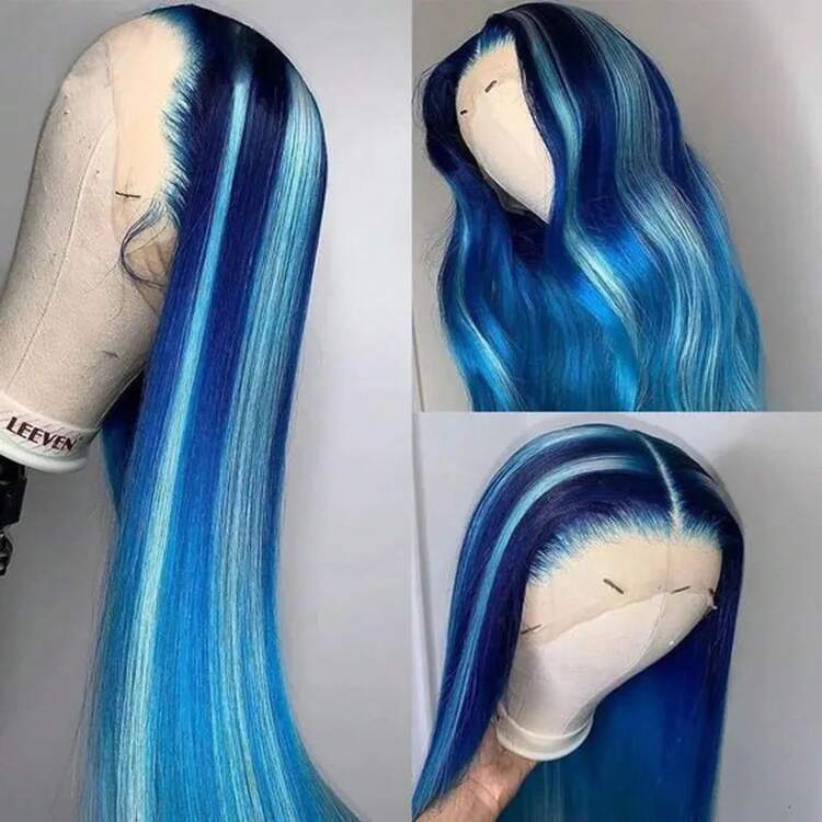 Blended Lace Wigs - 混合藍色 - 查看 7