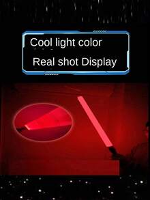1pc Random Color Retractable Glow Stick, 2-In-1 Christmas Decoration Flashing Glow Stick, Stress Relief Toy Retractable Sword (Batteries Not Included), Some Parts Color Random, Game - Multicolor - View 6