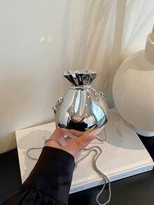 Mini Lucky Bag Purse For Women, New Acrylic Evening Bag, Versatile Chain Shoulder Crossbody Bag - Silver - View 11