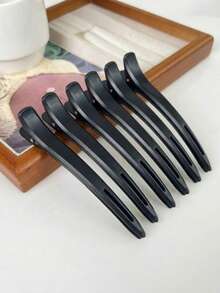 6pcs Professional Seamless Hair Clips, Long Alligator Hair Clips, Women's Perming & Dyeing Sectioning Positioning Hair Clips, Hair Styling Accessories - Multicolor - View 9