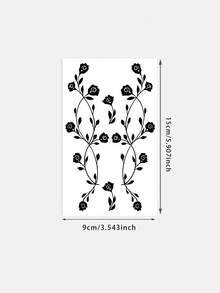 1 Piece Of Tattoo Sticker Flower Hand Temporary Tattoo Sticker Washable Pvc Disposable Waterproof And Sweat-Proof Hands And Feet Non-Reflective Suitable For Hipsters Daily Use Can Be Maintained For 1-3 Days - Black - View 5