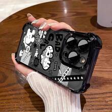 Conejo Carcasa celular diseño moderno con protección completa contra caídas y rasgos, apta para múltiples modelos móviles como serie  5 hasta  17 Pro Max incluyendo Mini, Plus, Pro, Pro Max y 16e,  Galaxy serie A y S con A03,A04,A04e,A05,A06,A12,A15,A22,A32,A34,A35,A54,A55,S23,S24 Ultra, celulares  Moto G52,G54,G84, dispositivos  Poco C40,C65,M5s,M6 Pro 4G,X5,X6,X6 Pro y Redmi 9A,A3,Note 11 4G, funda cómoda duradera ideal para uso cotidiano personal - Negro - Ver 4