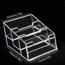 1pc Transparent ABS Material Business Card Storage Box, Office Desk Front Desk Business Card Holder, Seat Position Transparent Business Card Display Rack Storage Box, Transparent Business Card Box - View 14