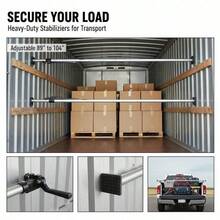 [Free Shipping] Load Stabilizer Bars 89"-104" For Box Trucks Semi-Trailers Trailers, Heavy-Duty Steel Ratcheting Mechanism Rubber Foot Pads 2PCS - Default0 - View 6