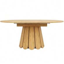 Extendable Dining Table, Kitchen Table, Balcony Table, Wooden Dining Table, Round Table That Extends To Oval, 118-158 Cm, Seats Up To 6, Wood Color - 自然色 - 查看 7