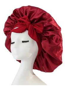 1pc Luxury Satin Sleep Bonnet With Adjustable Bow, Lightweight Hair Protection Cap, Suitable For Curly/Braided/Natural Hair, Multiple Colors Available, Essential For Nighttime Hair Care, Soft And Comfortable, Perfect For Beauty And Travel - View 10