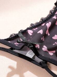 3pcs Printed/Solid Color Comfortable Lace Trim Women's Thong Panties - Multicolor - View 8