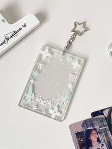1pc Transparent Glitter Card Holder For 3-Inch Photo Card Storage And Display, Student , Fan Card, Bus Card, Backpack Anti-Loss Pendant - A - View 15