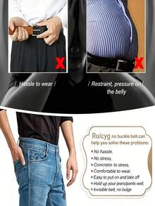 Adjustable Elastic Belt | Multifunctional Stretch Waistband | Unisex "Lazy Belt" | Pant Waist Tightener | Simple & Portable | Ideal For Daily Commuting & Travel | The Perfect Gift Choice - Multicolor - View 4