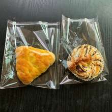 100 piezas Bolsas transparentes autosellantes para galletas, bolsas de plástico transparentes reutilizables y sellables de tamaño pequeño, mediano y grande, bolsas esenciales para hornear y almacenamiento de alimentos, bolsas organizadoras de alimentos multiusos, adecuadas para estantes de pasteles, cajas de pasteles, cajas de pasteles, estantes de tazas de pasteles, cajas de cupcakes - transparente - Ver 6
