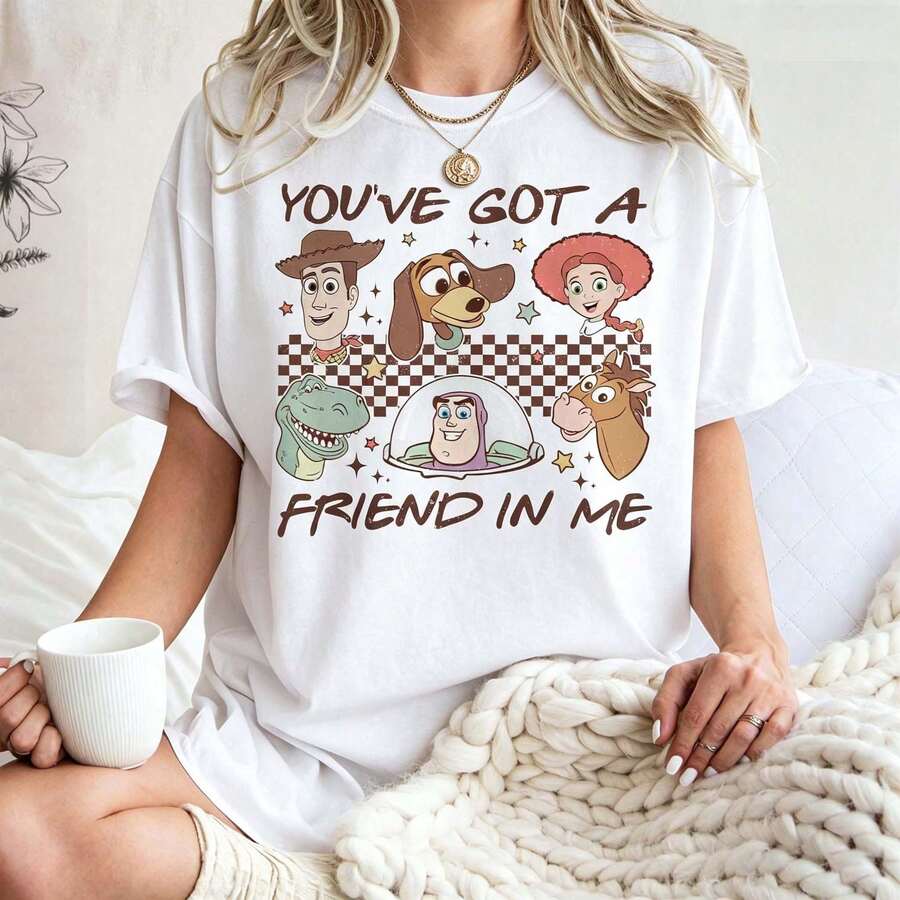 Tienes un amigo en mí - Camiseta de Toy Story, Camiseta de Disney, Camiseta de Toy Story de Disney, Camiseta de amigos, Camiseta vintage de Disney - Blanco - Ver 1
