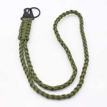 1PC 50cm Braided Paracord Keychain Lanyard, Handmade Style, Multiple Colors Available, Neck Strap With Metal Clip And Key Ring, For Keys And Daily Carry, Key Holder For Camping, Hiking, Travel And Outdoor Activities - Multicolor - View 8