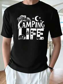 Men Plus Size T-Shirts - Black - View 2