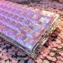 [粉色碳纖維正雕刻鍵帽]132 顆，PC 材質，Cherry 高度，碳纖維鍵帽，粉色鍵帽，高價值個性化鍵帽，支持 DIY，適用於 61/64/68/75/84/87/98/104/108 顆機械鍵盤，觸感光滑，耐磨，不褪色，適合節日禮物和桌面裝飾，打造您獨一無二的鍵盤，定制鍵帽，鍵帽，鍵帽套裝，機械鍵盤鍵帽，PBT 鍵帽，遊戲鍵帽，鍵盤配件 - 查看 5