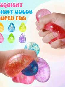 1pcs Dream Glitter Stress Balls, Malt Sugar Texture Squeeze Gadget, Shiny Design For Festival Gifting Party Favors, Portable Lightweight High Elastic Durable Material, Ideal Gift For Holiday Celebration - Multicolor - View 2
