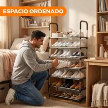 6-Tier Shoe Organizer Rack, Sturdy Metal Shelf For 18 Pairs - 查看 1
