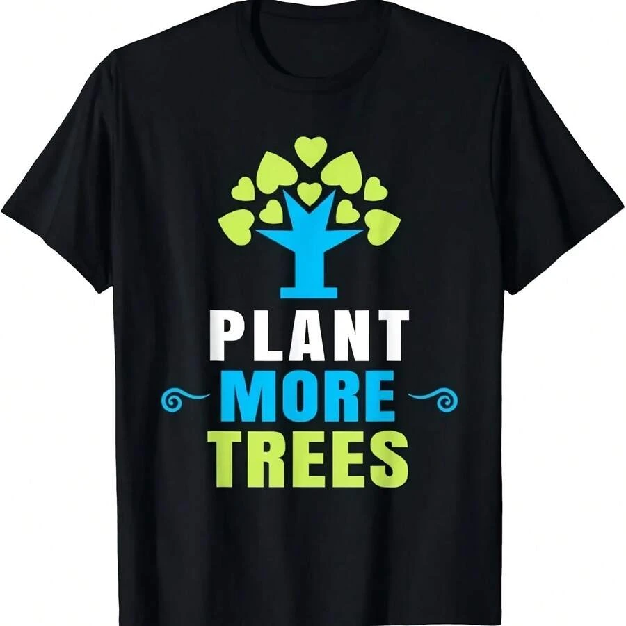 Camiseta Plant More Trees , Camiseta de algodón del Día de la Tierra con diseño de árbol, ropa informal para mujer, manga corta ecológica y de Pascua - Multicolor - Ver 1