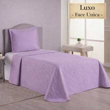 Luxury Single Bedspread, One-Sided, 2 Pieces, Ultrasonic Quilting, 11 Colors Available - Lilac - View 3