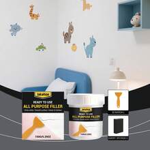 Kit de pâte de réparation murale 150g avec grattoir & éponge - Enduit de rebouchage polyvalent pour intérieur & extérieur - pâte de réparation murale - Voir 2