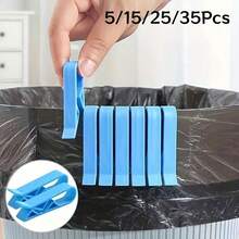5/15/25/35Pcs Trash Can Trash Bag Fixing Clips Anti-Slip Anti-Fall Trash Bag Clips Home Kitchen Bathroom Creative Trash Bag Fixing Clips - Blue - View 2