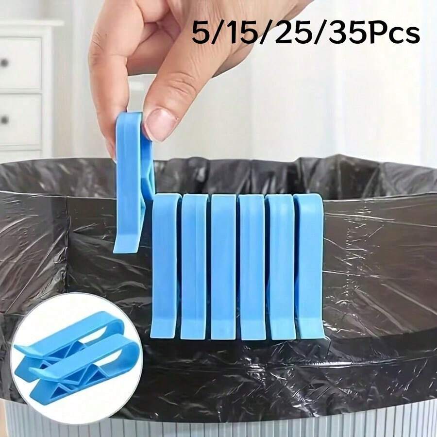 5/15/25/35Pcs Trash Can Trash Bag Fixing Clips Anti-Slip Anti-Fall Trash Bag Clips Home Kitchen Bathroom Creative Trash Bag Fixing Clips