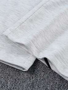 1pc Boys Teenager Autumn American Sports Style Patchwork Casual Loose Straight Leg Pants - Grey - View 6