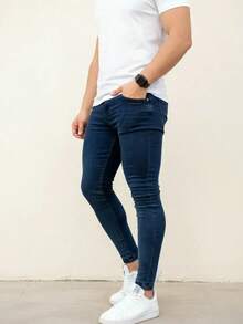 Premium Basic Skinny Jeans 016 2% Elastane - Dark Wash - View 5