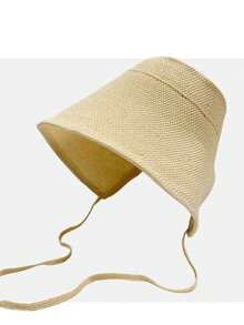 Sombrero de Pescador con Correa Tejida, Sombrero de Sol Transpirable con Protección UV, con Cordón a Prueba de Viento para Evitar Deslizamientos, Adecuado para Actividades al Aire Libre, Playa y Viajes - Correas - Ver 9