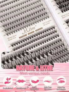 640pcs Soft Natural Single Cluster False Eyelashes, Mixed 10D/20D/30D/40D D Curl 10-16mm, Large Capacity Lightweight Portable, Suitable For Daily, Travel And Party Makeup Eyelash Extensions - D - View 6