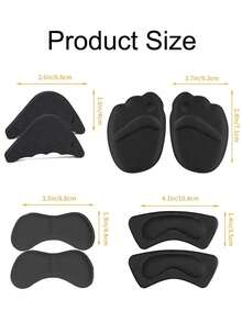 4/8 Pairs Heel Pads, Inserts And Spacers, Suitable For Loose Shoes, Includes Heel Pads, Metatarsal Pads And Adjustable Toe Fillers, Unisex, Prevents Oversized Shoes, Heel Pain And Blisters - Multicolor - View 4