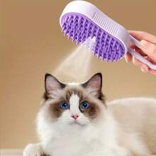 4-In-1 Cat Comb, Rechargeable Pet Grooming Comb With Massage Function, Anti-Static Pet Care Device - Purple - View 1