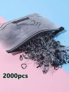 2000 Piezas Ligas para el Cabello Desechables Mini Simples para Niñas/Adolescentes/Adultos - Multicolor - Ver 1