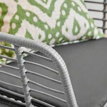 Outdoor Indoor Wicker Rattan Garden Furniture Sofa Chair Table Set With Natural Cushion For Patio Balcony - Dark Grey Cushion - View 9