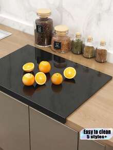 1pc Acrylic Kitchen Countertop Cutting Board, Countertop Cutting Board, Tea Station Chopping Board, Large Size Cutting Board, Kitchen Countertop Cutting Board, Vegetable And Fruit Cutting Board, Camping Cutting Board, Black, White And Transparent Optional, Food Cutting Mat, Suitable For Home, Office, Kitchen And Restaurant, Can Be Used For Cutting Vegetables, Fruits, Meat And Bread, Can Also Be Used As Kneading Board. National Day Tableware, Halloween Tableware, Christmas Tableware - Multicolor 1PC - View 2