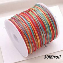 beadia 1 Rollo, 30 Metros, 0.8MM Cuerda de Jade con Teñido Degradado para Manualidades Cuerdas/Hilos Hechos a Mano Adecuados para Colgantes/Material para Cuerdas Tejidas a Mano, Multicolor Hecho a Mano - 30 m/rollo - Ver 25