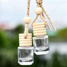 5pcs 8ml Car Hanging Aromatherapy Bottles, Transparent Glass Essential Oil Diffuser Empty Bottles, Suitable For Home Living Room/Bedroom/Bathroom Decor, Can Be Used As Travel Supplies, Wedding/Party/Birthday Favors, Also As New Year Gifts, Accessories Or Fun Gifts For Men, Parents, Friends - Clear - View 3