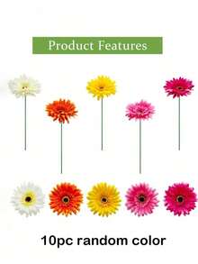 10/5 Stücke künstliche Seiden-Afrikanische Gänseblümchen-Chrysanthemen mit Stiel, künstliche Blumen, Großhandel DIY handgemacht für Zuhause, Hochzeit, Party, Vasen-Mittelstück, Dekoration, Kranz, Strauß, Korsage, Verlobungszeremonie, Wohnzimmer, Esszimmer, Schlafzimmer Deko - Verschiedenfarbig - Übersicht 8