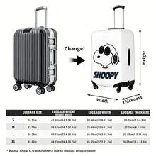 Miniso Cool Fashion Glasses Snoopy Suitcase Cover, Stretchy Protective Luggage Skin, Retro Black & White Anti-Dust Travel Protector - Color - View 4