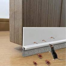 1Pc 1M 39.37in Self-Adhesive Door Bottom Brush Seal Strip, Insectproof Soundproof Door Draft Stopper Weatherstrip - B - View 8
