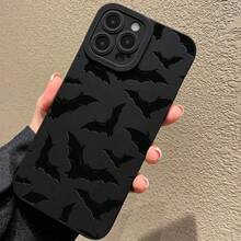 Funda para Teléfono: Funda Protectora de Cobertura Total con Diseño de Pequeño Murciélago de Ojos Negros Compatible con los Modelos  15 14 13 12 17 X XS XR XS Max 7 8 7P 8P Pro Max Plus - Negro - Ver 2