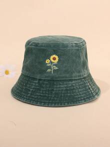 Sunflower Print Distressed Bucket Hat, Casual Outdoor Sun Protection Hat For Men And Women - Bucket Hat - View 21
