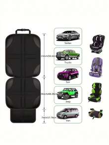 Car Seat Protector, Car Seat Cushion - 600D Oxford Fabric, Large Grain Silicone Non-Slip Seat Pad, Adjustable Webbing Buckle, Car Seat Cover - Multicolor - View 3