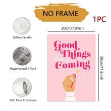 1件「Good Things Are Coming」粉色勵志語錄畫布壁飾，魔杖印花精緻裝飾海報，無框，適用於客廳、臥室與居家辦公室 - 彩色 - 查看 10