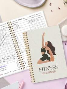 1 pieza Plan de Fitness Registro de Entrenamiento, Libro de Registro de Ejercicios con Encuadernación en Espiral, Para Seguimiento de Entrenamiento Diario, Establecimiento de Metas, Medición Corporal, Plan de Pérdida de Peso en Gimnasio y Hogar, Regalo para Mujeres, Útiles Escolares de Regreso a la Escuela, Útiles de Oficina - 1 Set - Ver 3