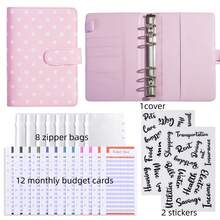 A6 Colorful Polka Dot PU Leather Zipper Cash Envelope Wallet, Multi-Pocket Budget Manager, Cash Storage Challenge System, Expense Tracking And Financial Goal Setting - A6 - View 13