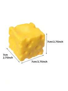 1pc Large Cheese Squishy, Soft Cheese Cube Squishy Sensory Toy, Slow Rebound Malleable Squeeze Ball Sensory Touch Toy For Adult Office Desk Stress Relief - A - View 5
