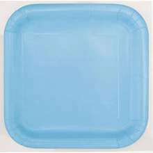 31429 Placas de Papel Cuadrado 23, Color Azul claro, Paquete de 14 - 22,8 cm + Azul claro - Ver 3