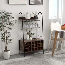 Baker's Rack With Detachable Wine Rack And 5 Rows Of Stemware Holder - View 3