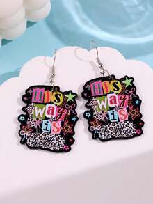 1 Pair Exquisite Cute Creative Unique Design Cool Fun His Way Is Better Leopard Print Star Acrylic Earrings Women's Daily Holiday Party Gift Jewelry - Multicolor - View 2